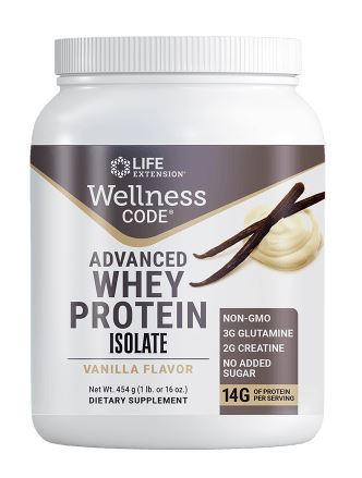 Whey Protein Isolate Natural Vanilla Flavor Life Extension 454 gram