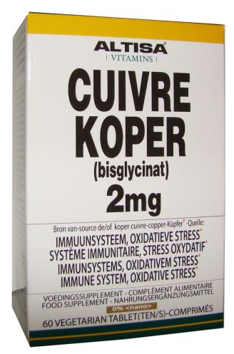 60 tabletten Altisa Koper Bisglycinaat 2 mg