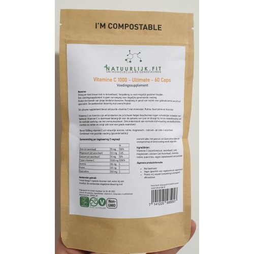 60 capsules Natuurlijk.Fit Vitamine C 1000 - Ultimate