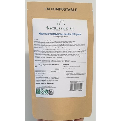 Natuurlijk.Fit Magnesiumbisglycinaat Poeder 200 Gramm