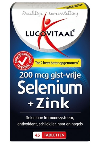 Lucovitaal Selenium + Zink 200 mcg Gist-Vrij 45 Tabletten