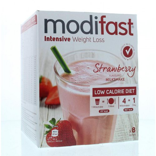 8 Sachets Modifast Intensive Weight Loss Milkshake Aardbei