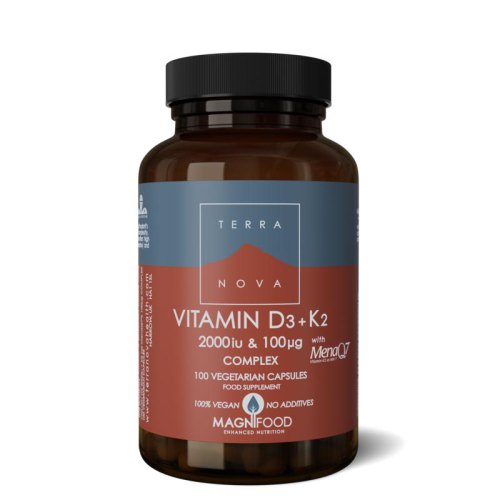 100 Kapseln Terranova Vitamin D3 + K2 2000 IU & 100 mcg Complex