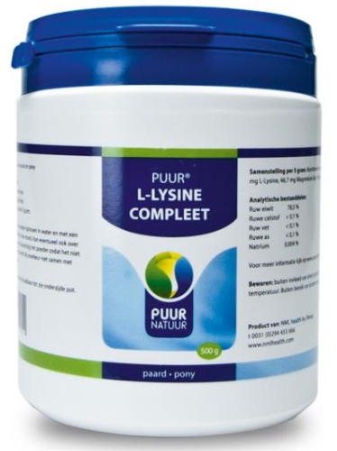500 gram Puur Natuur Puur L-Lysine / L-Lysine Compleet