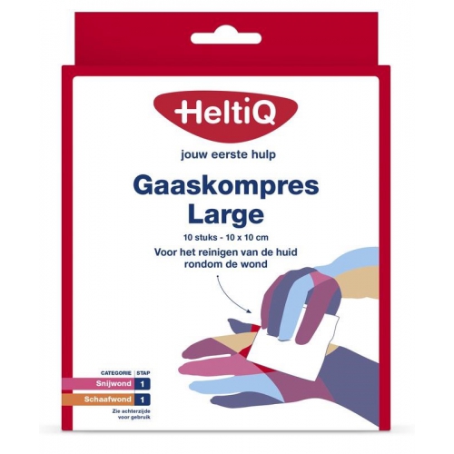Heltiq Gaas Kompres Large 10 x 10 cm 10 Stücke