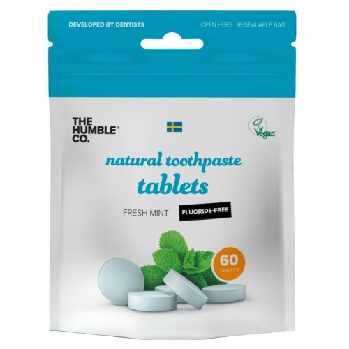 Natural Toothpaste Tablets Fresh Mint FluorideFree The Humble Co. 60