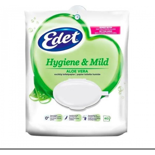 Edet Vochtig Toiletpapier Hygiene & Mild Aloe Vera 40 stuks