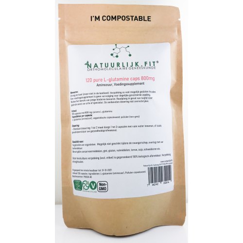 Natuurlijk.Fit Pure L-Glutamine Caps 800mg 120 Kapseln