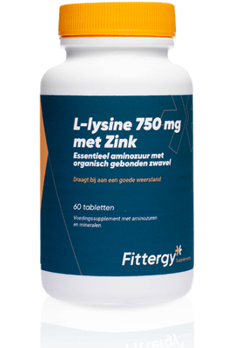 60 tabletten Fittergy L-Lysine Forte 750 mg met Zink