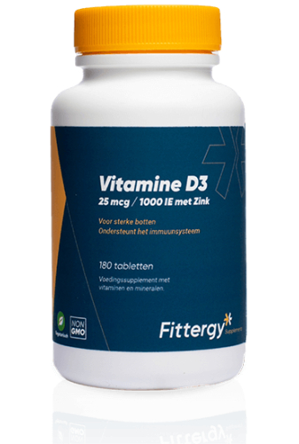 180 tabletten Fittergy Vitamine D3 25 mcg + Zink