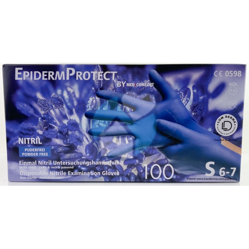 EpidermProtect Onderzoekshandschoen Nitrile Poedervrij Blauw S