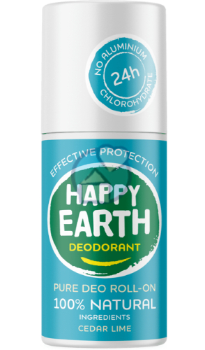 Happy Earth Pure Deo Roll-On Cedar Lime