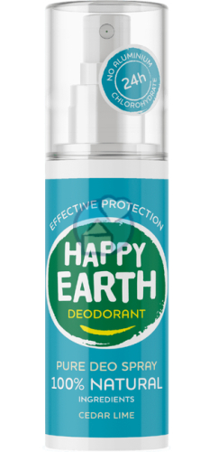 Happy Earth Pure Deo Spray Cedar Lime