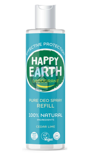 Happy Earth Pure Deo Spray Cedar Lime Navulverpakking