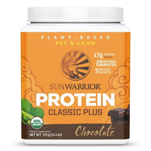 375 gram Sunwarrior Classic Plus Protein Chocolate Biologisch