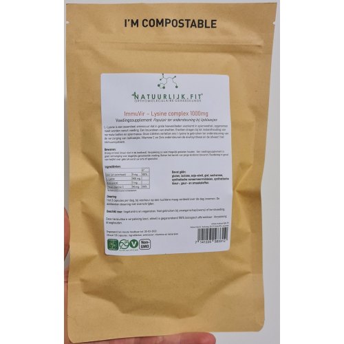 120 capsules Natuurlijk.Fit ImmuVir - Lysine Complex 1000 mg