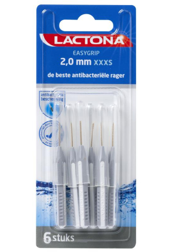 Lactona Easygrip 2,0 mm XXXS Antibacteriële Ragers 6 pieces
