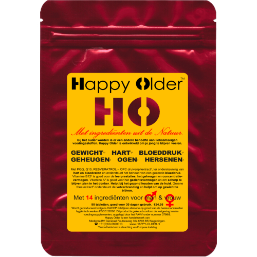 90 tabletten Happy Older Happy Older Rood 14-in-1