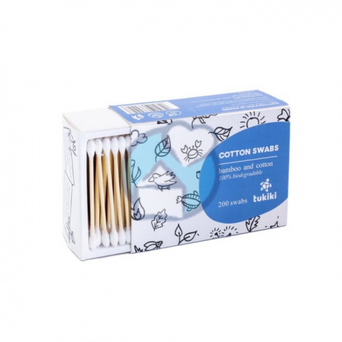 Tukiki Cotton Swabs Bamboo and Cotton Wattenstaafjes 200 Stücke