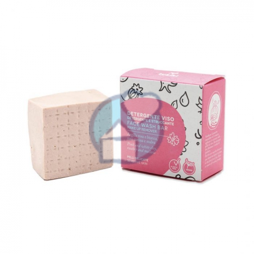 Tukiki Face Wash Bar Make Up Remover Pink & White Clay
