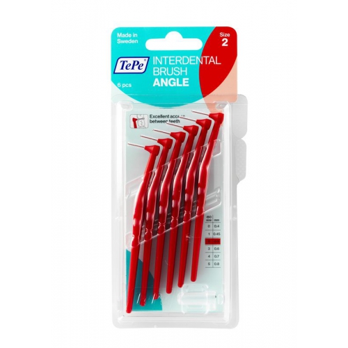 TePe Interdental Brush Angle 0,5 mm Rood Size 2 6 Stücke