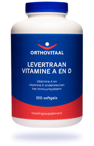 350 softgels Orthovitaal Levertraan Vitamine A en D