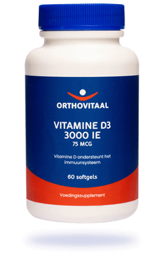 60 softgels Orthovitaal Vitamine D3 3000 IE 75 mcg
