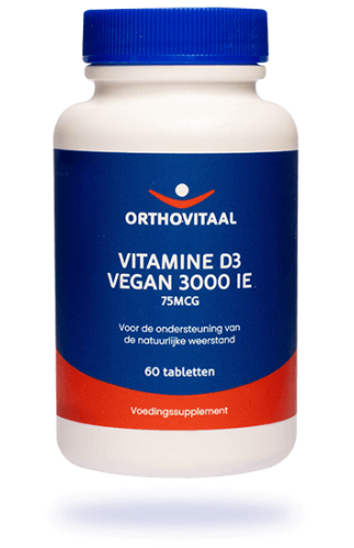 60 tabletten Orthovitaal Vitamine D3 Vegan 3000 IE 75 mcg