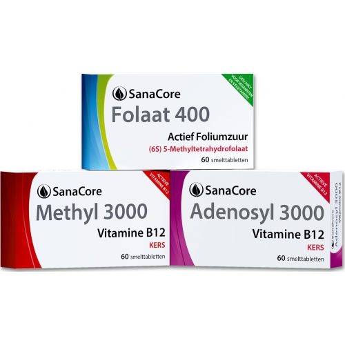 SanaCore Vitamine B12 3000 & Folaat 5-MTHF Standaard 4-Maanden Pakket