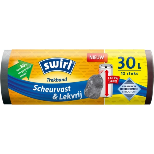 Swirl Pedaalemmerzakken met Trekband 30 Liter 12 stuks