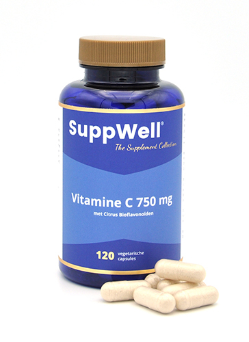 Vitamine C 750 mg met Bioflavonoïden SuppWell 120 Kapseln - Gezondheid ...