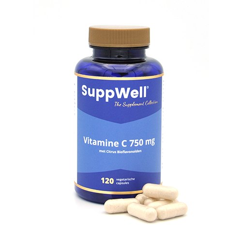 Vitamine C 750 mg met Bioflavonoïden SuppWell 120 Kapseln - Gezondheid ...