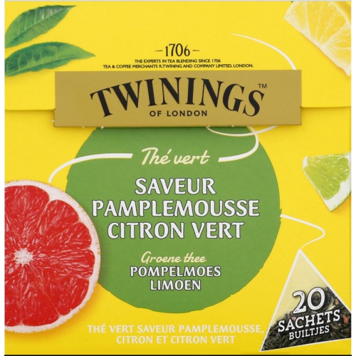 Twinings Groene Thee Pompelmoes Citroen Limoen 20 Tüte