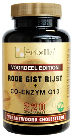 220 vegacaps Artelle Rode Gist Rijst 100 mg + Co-Enzym Q10 30 mg 