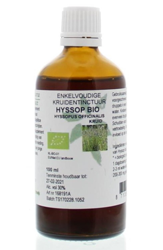 De Cruydhof Hyssopus Officinalis - Hyssop Tinctuur Biologisch 100 Ml