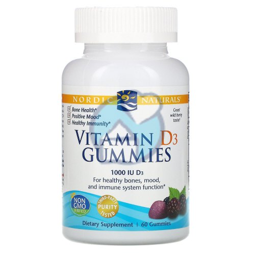 60 gummies Nordic Naturals Vitamin D3 Gummies 1000 IE