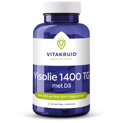 60 Softgels Vitakruid Visolie 1400 TG met Vitamine D3