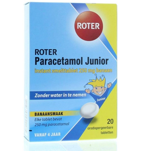 20 smelttabletjes Roter Paracetamol Junior 250 mg