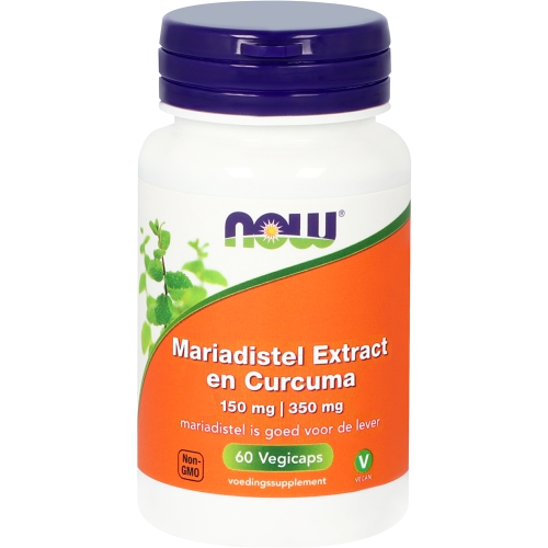 60 Kapseln NOW Mariadistel Extract 150 mg en Curcuma 350 mg