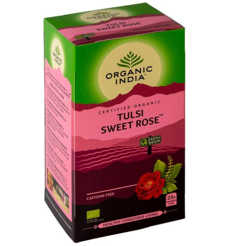 Organic India Tulsi Sweet Rose Thee Biologisch 25 Tüte