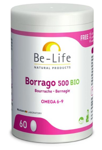 60 softgels Be-Life Borrago 500 Omega 6-9 Biologisch