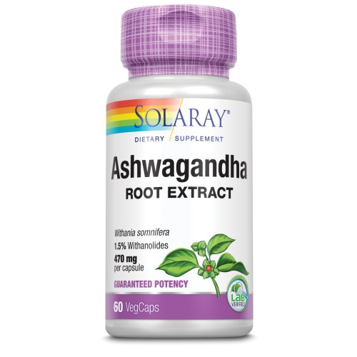 60 Vcaps Solaray Ashwagandha 470 mg