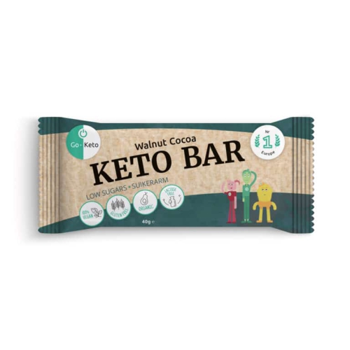 Go-Keto Keto Bar Walnut Cocoa Biologisch 12 Stücke