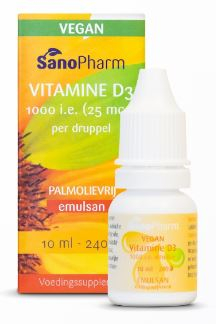 10 ml SanoPharm Vitamine D3 1000 IE Emulsan Vegan