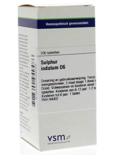 VSM Enkelvoudige Homeopathie Sulphur Iodatum D6