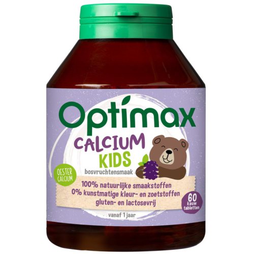 Optimax Calcium Kids Bosvruchtensmaak 60 Kautabletten