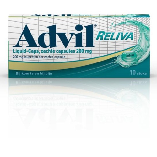10 capsules Advil Reliva Liquid-Caps 200 mg
