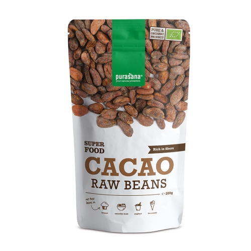 200 gram Purasana Cacao Raw Beans Biologisch