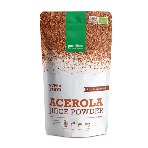 100 Gramm Purasana Acerola Juice Powder Biologisch