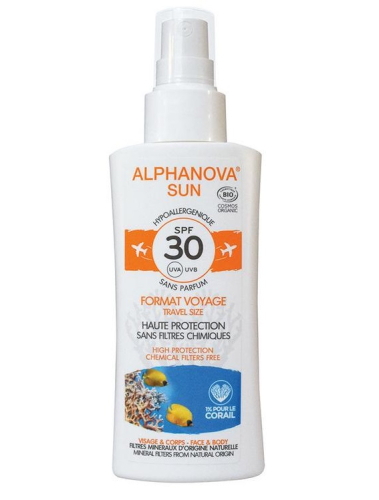 sun-spray-spf30-zongevoelige-huid-travelsize-alphanova-sun-90-gram